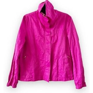 Talbots Hot Pink Metallic Sheen Utility Jacket